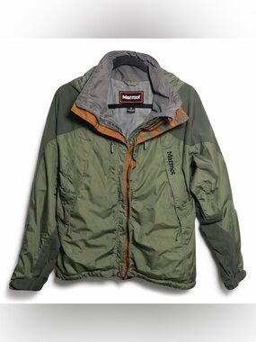 Marmot Bastione Hooded Jacket Men Medium Green Ski Snow Shell Gorpcore